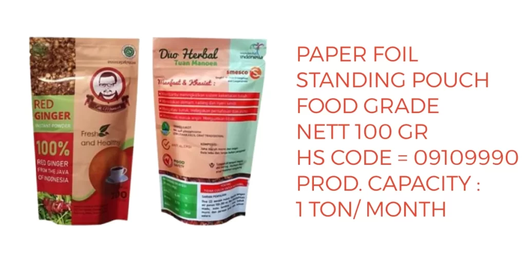 red ginger standing pouch 100gr